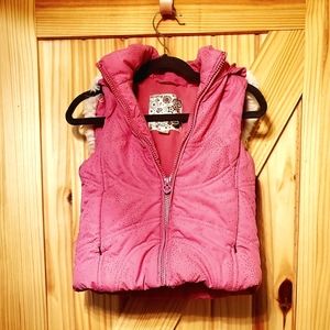 Girls Hooded Pink Vest Light Sparkles Size 4